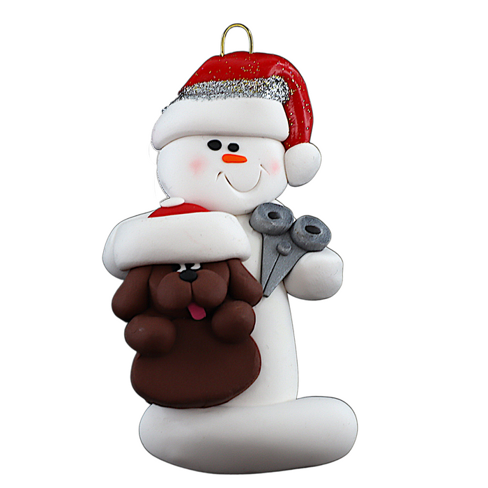 Snowman Groomer Christmas Ornament