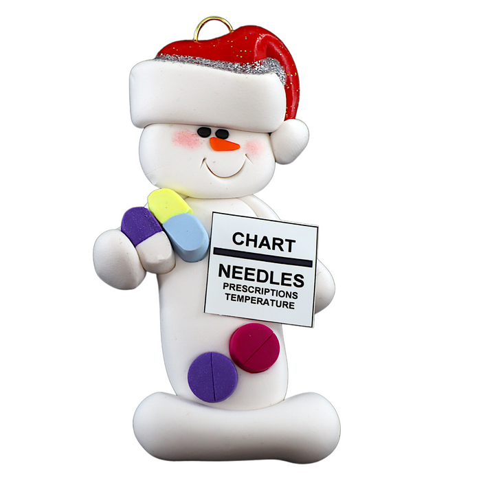 Snowman Nurse Christmas Ornament