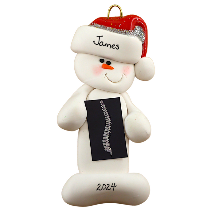 Snowman Chiropractor Christmas Ornament