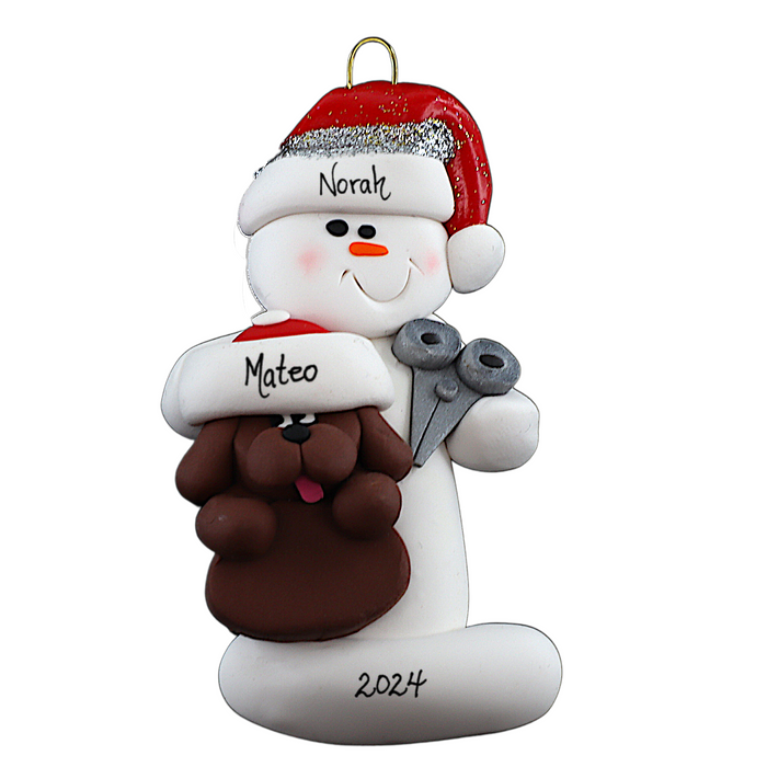 Snowman Groomer Christmas Ornament