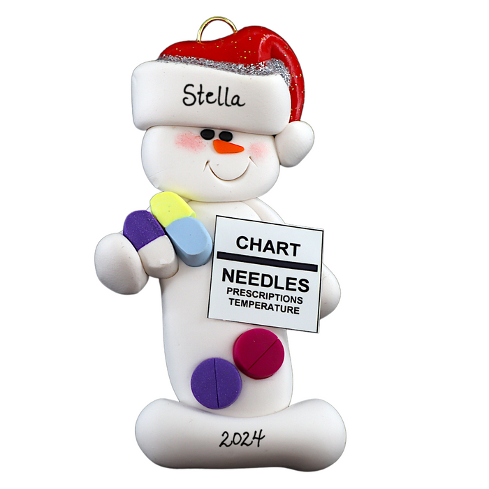 Snowman Nurse Christmas Ornament