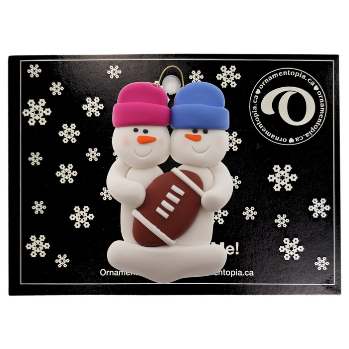 Football Family of 2 Christmas Ornament