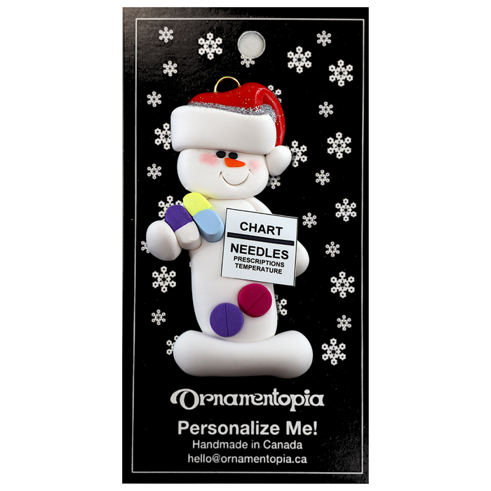 Snowman Nurse Christmas Ornament