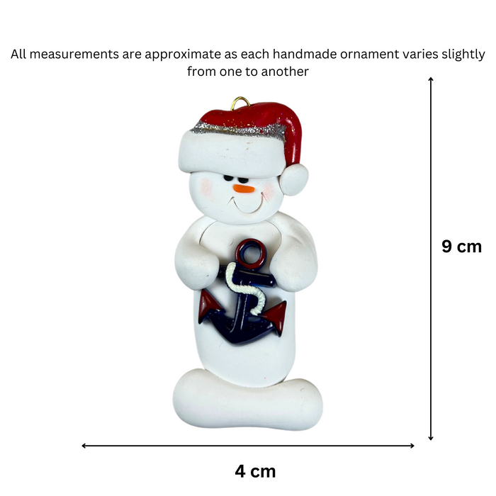 Snowman Boater Christmas Ornament