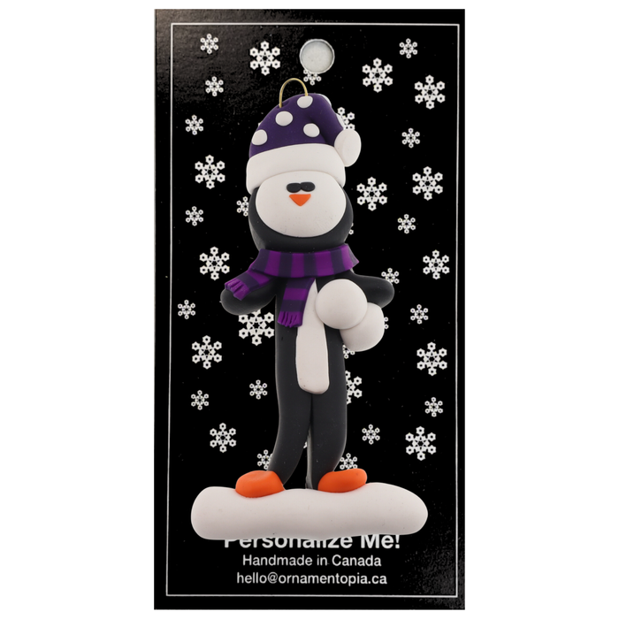 Penguin Christmas Ornament - Purple