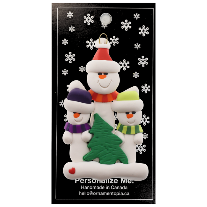 Single Parent Tree Family of 3 Christmas Ornament