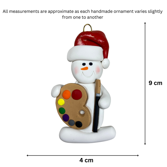 Snowman Artist Christmas Ornament