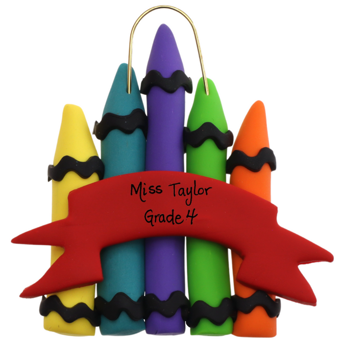Teacher – Crayons Christmas Ornament